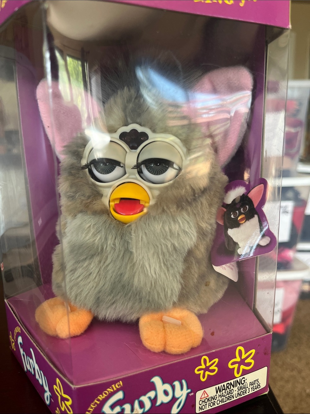 Plush Interactive Toy - Gray with Pink Ears